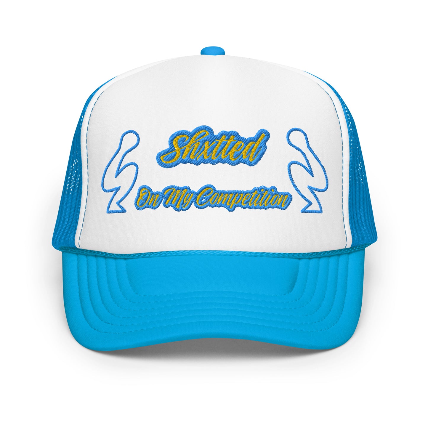 SHXTTED Trucker Hat (Blue and Yellow Logo)