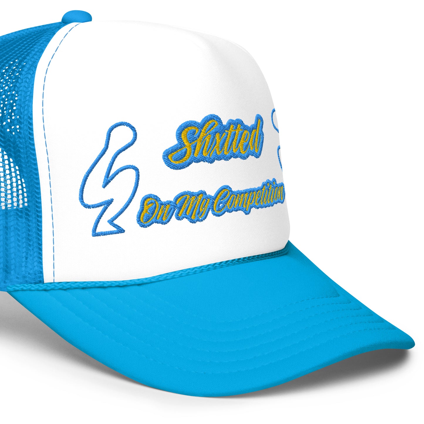 SHXTTED Trucker Hat (Blue and Yellow Logo)