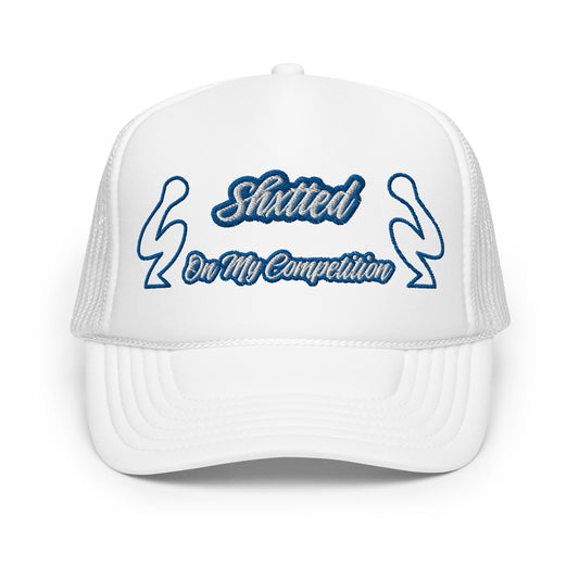 SHXTTED Trucker Hat (Blue and White Logo)