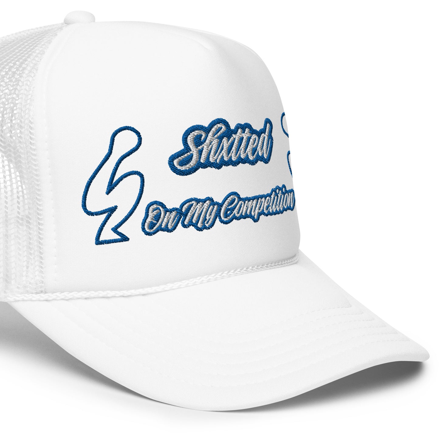 SHXTTED Trucker Hat (Blue and White Logo)