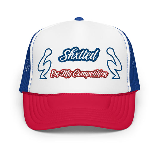 SHXTTED Trucker Hat (Red and Blue Logo)